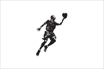 basketball players Vector silhouette. Basketball silhouettes. basketball player silhouette vector illustration.