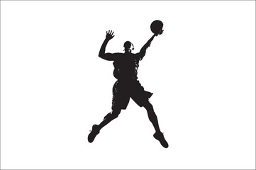 basketball players Vector silhouette. Basketball silhouettes. basketball player silhouette vector illustration.