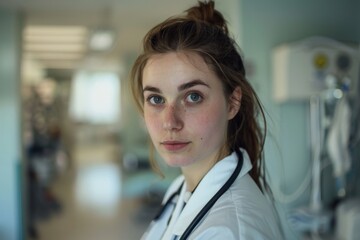 Fototapeta premium Portrait of a young female doctor