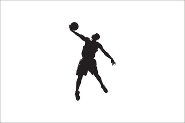 basketball players Vector silhouette. Basketball silhouettes. basketball player silhouette vector illustration.