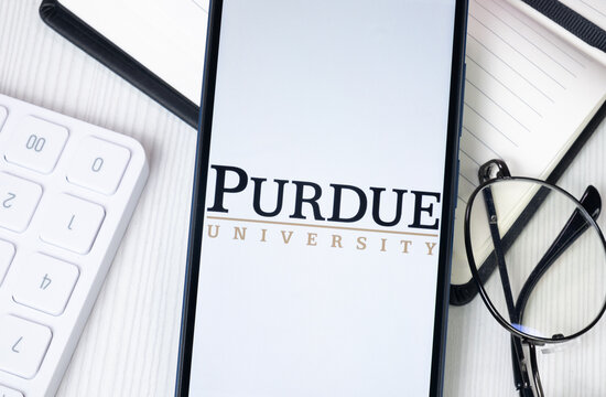 New York, USA - 30 June 2024: Purdue University Logo or Icon on Phone Screen