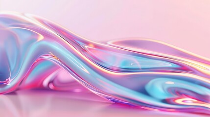 Fototapeta premium Abstract iridescent liquid wave with vibrant colors