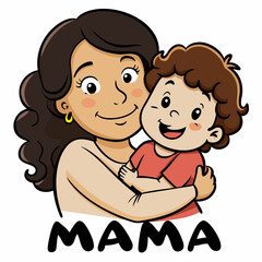 a woman with brown hair lovingly hugging a small