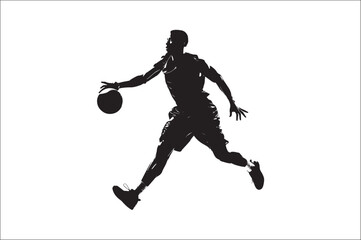 basketball players Vector silhouette. Basketball silhouettes. basketball player silhouette vector illustration.