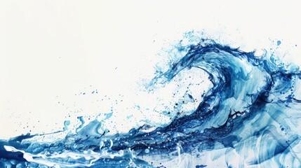 Obraz premium Blue wave on a white background
