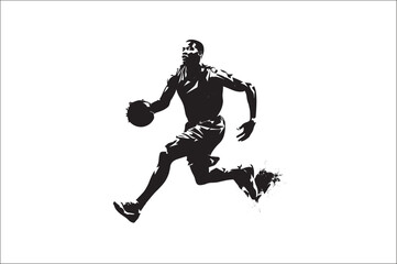 basketball players Vector silhouette. Basketball silhouettes. basketball player silhouette vector illustration.