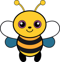 Obraz premium A cartoon bee with a smile on its face