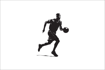 basketball players Vector silhouette. basketball player silhouette vector illustration. 