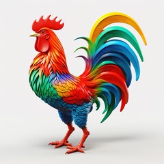 Fototapeta premium rooster isolated on white background