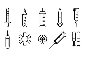 Vaccination Line Art Illustration Graphic Representation of Immunization