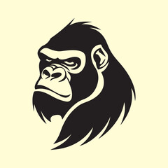  Gorilla head logo design Vector illustration on white bakgroung