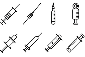 Vaccination Line Art Illustration Visual Representation of Vaccination