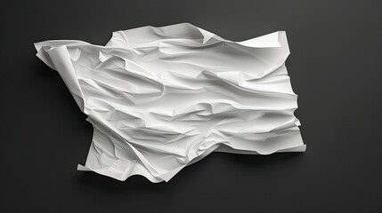 White Fabric, Draped and Flowing on Black Background
