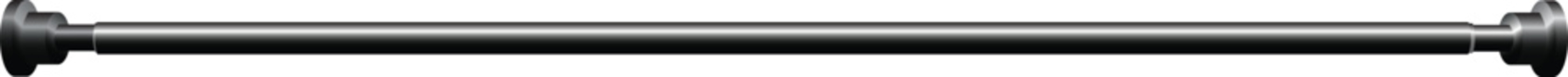 Front view black curtain rod isolated on transparent background. Vector illustration. Curtain hanging accessory. Cornice for curtains, interior design, bathroom shower curtain rod.  © Monktwins