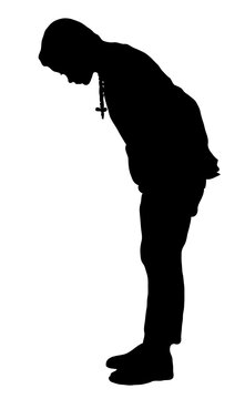 recommend clip art: Full length side profile portrait silhouette of teenage girl looking down PNG