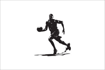 Obraz premium basketball players Vector silhouette. basketball player silhouette vector illustration. 