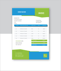 Business invoice design template for shop