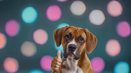 A Dog's Night Out: Celebrating With A Thumbs Up