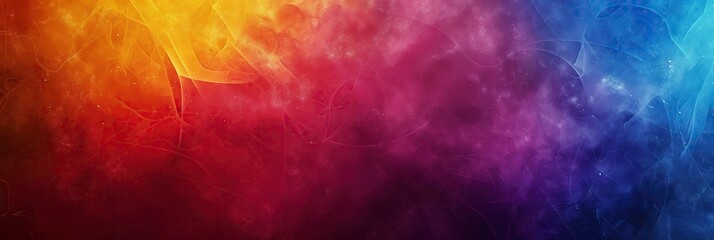 A colorful background with a red, yellow, and blue gradient