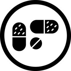 Pills Glyph Black Icon