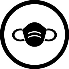 Face Mask Glyph Black Icon