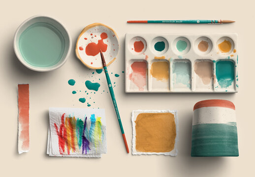 Watercolor Accesories Paint and Brushes