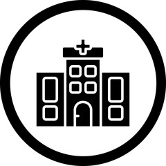 Hospital Glyph Black Icon