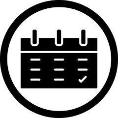 Date Glyph Black Icon