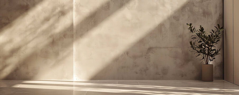 A minimalist scene of an empty wall in soft taupe, with a matte finish and diffused lighting, creating a neutral and elegant backdrop.