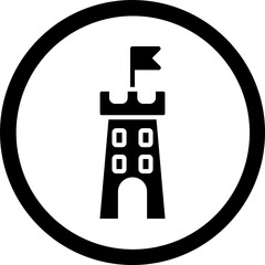 Castle Flag Glyph Black Icon