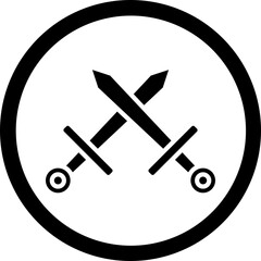 Swords Glyph Black Icon