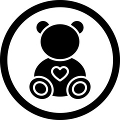 Teddy Bear Glyph Black Icon