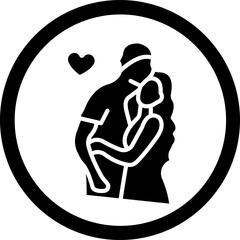 Hug Glyph Black Icon