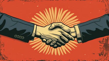 Partnership Pact: Trust and Agreement in Business Handshake Poster