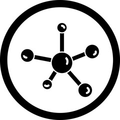 Molecules Glyph Black Icon