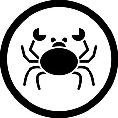 Crab Glyph Black Icon