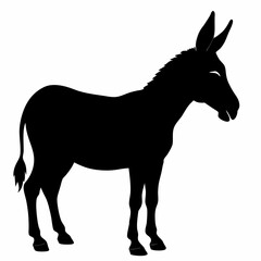 Donkey vector illustration, donkey isolated on white, donkey silhouette, donkey vector art