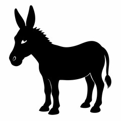Donkey vector illustration, donkey isolated on white, donkey silhouette, donkey vector art