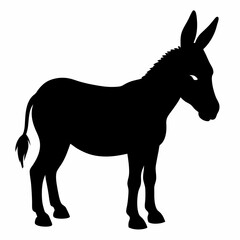 Donkey vector illustration, donkey isolated on white, donkey silhouette, donkey vector art
