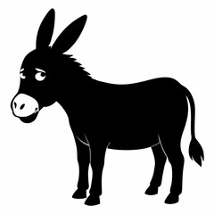 Donkey vector illustration, donkey isolated on white, donkey silhouette, donkey vector art