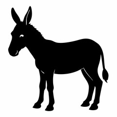 Donkey vector illustration, donkey isolated on white, donkey silhouette, donkey vector art