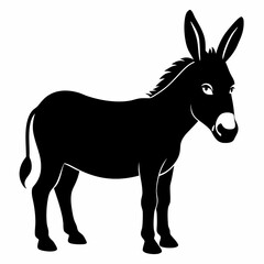 Donkey vector illustration, donkey isolated on white, donkey silhouette, donkey vector art