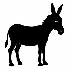 Donkey vector illustration, donkey isolated on white, donkey silhouette, donkey vector art