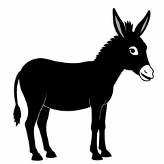 Donkey vector illustration, donkey isolated on white, donkey silhouette, donkey vector art