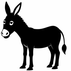Donkey vector illustration, donkey isolated on white, donkey silhouette, donkey vector art
