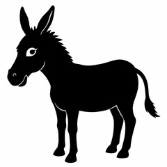 Donkey vector illustration, donkey isolated on white, donkey silhouette, donkey vector art