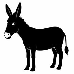 Donkey vector illustration, donkey isolated on white, donkey silhouette, donkey vector art