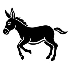 Donkey vector illustration, donkey isolated on white, donkey silhouette, donkey vector art