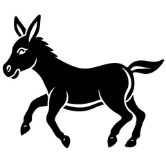 Donkey vector illustration, donkey isolated on white, donkey silhouette, donkey vector art