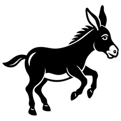 Donkey vector illustration, donkey isolated on white, donkey silhouette, donkey vector art